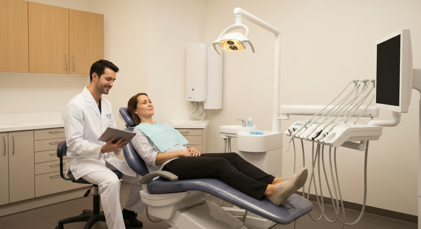 Paciente relajado durante un tratamiento dental