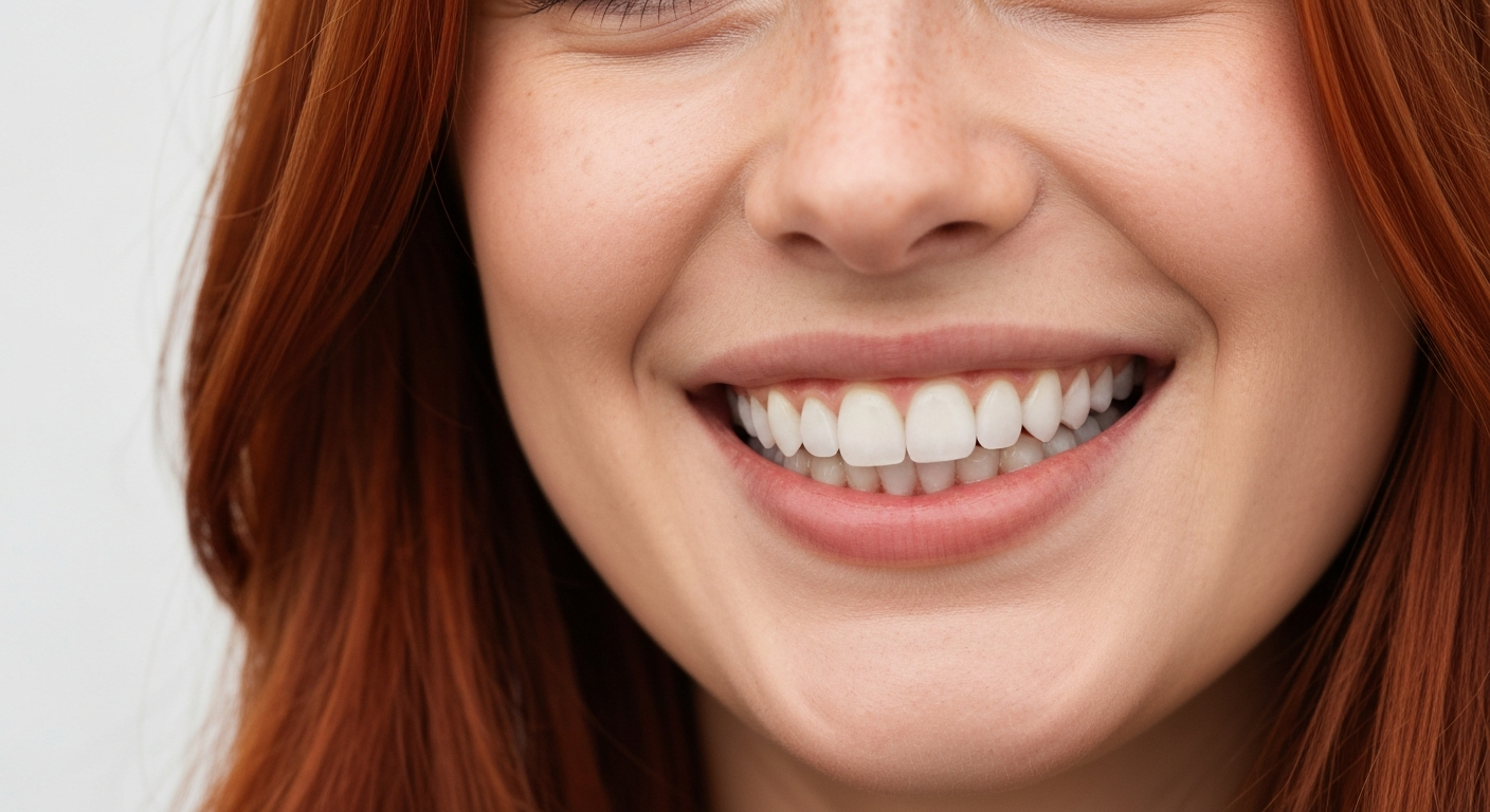 Resultado de diseño de sonrisa con dientes blancos y alineados.