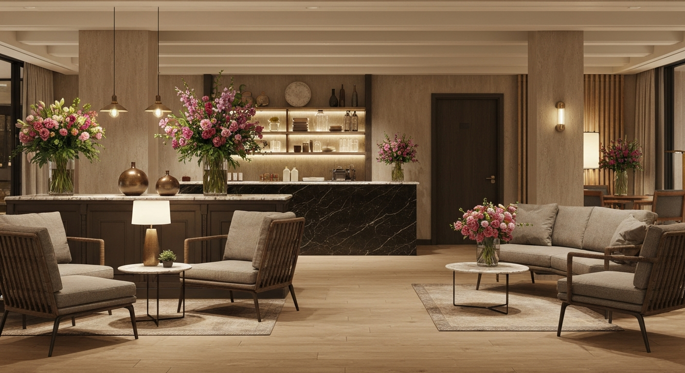 Lobby elegante y acogedor del Mirador del Ávila Boutique Hotel