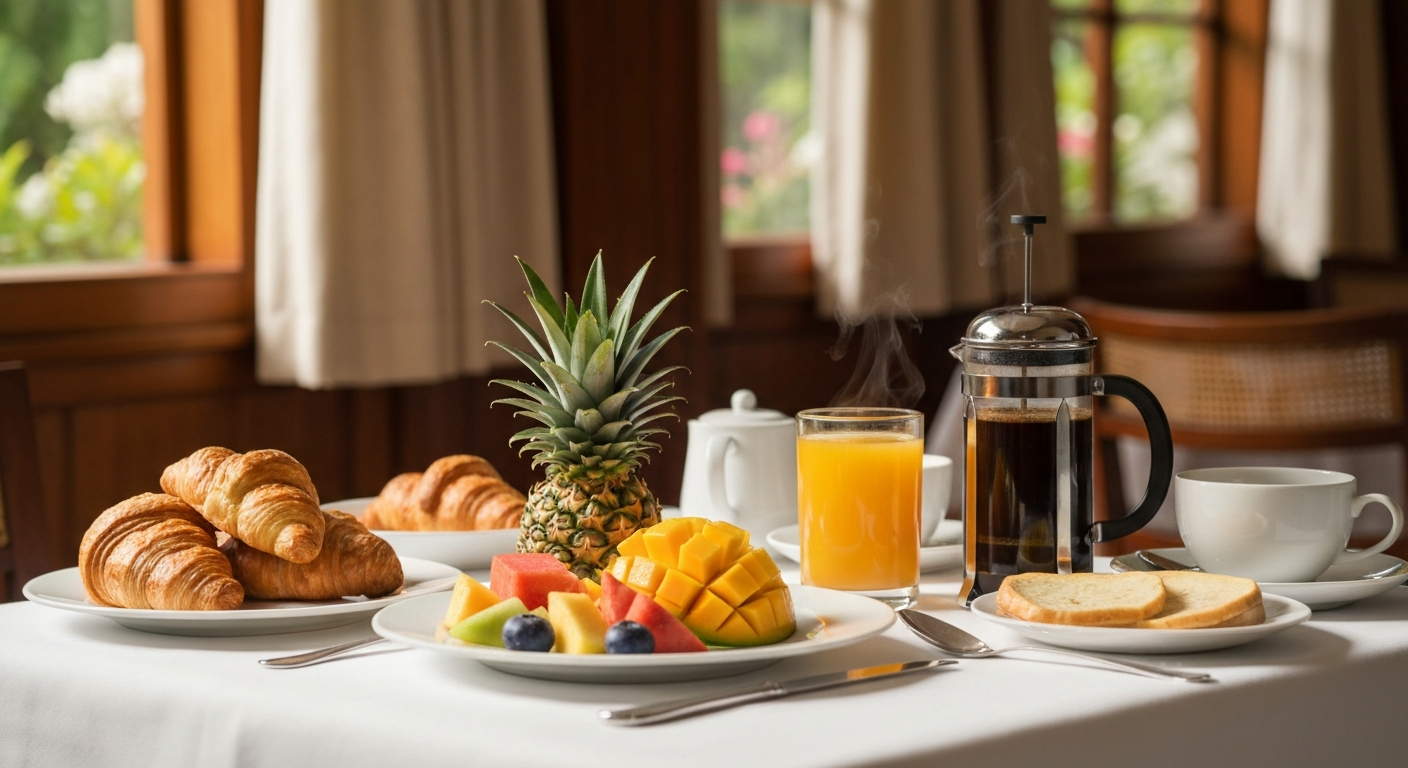 Desayuno gourmet servido en el hotel