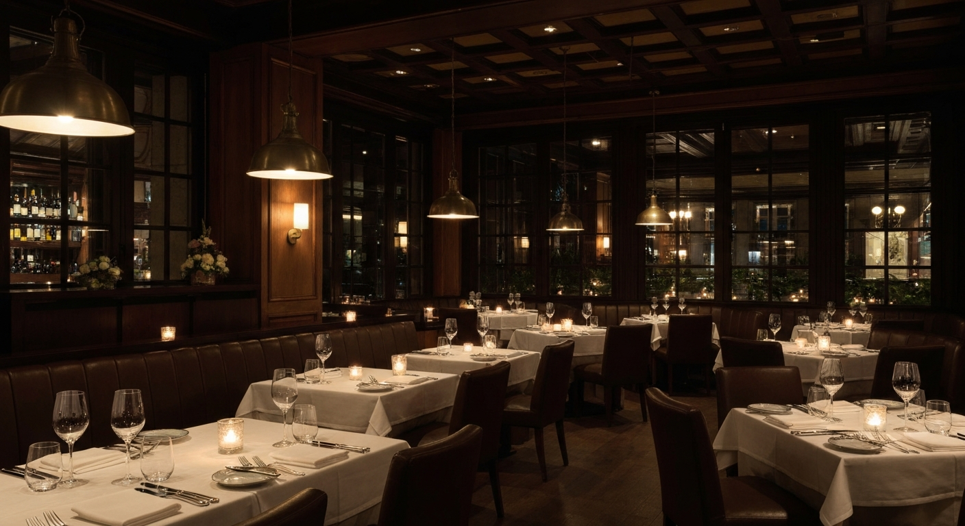 Interior elegante del restaurante Alma